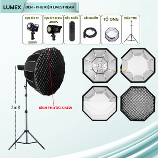 Đèn Livestream Softbox Tổ Ong 500W Kèm Chân 2m8 Cao Cấp – Gom Sáng Tạo Chiều Sâu, Quay One Shot, Chụp Ảnh Studio.