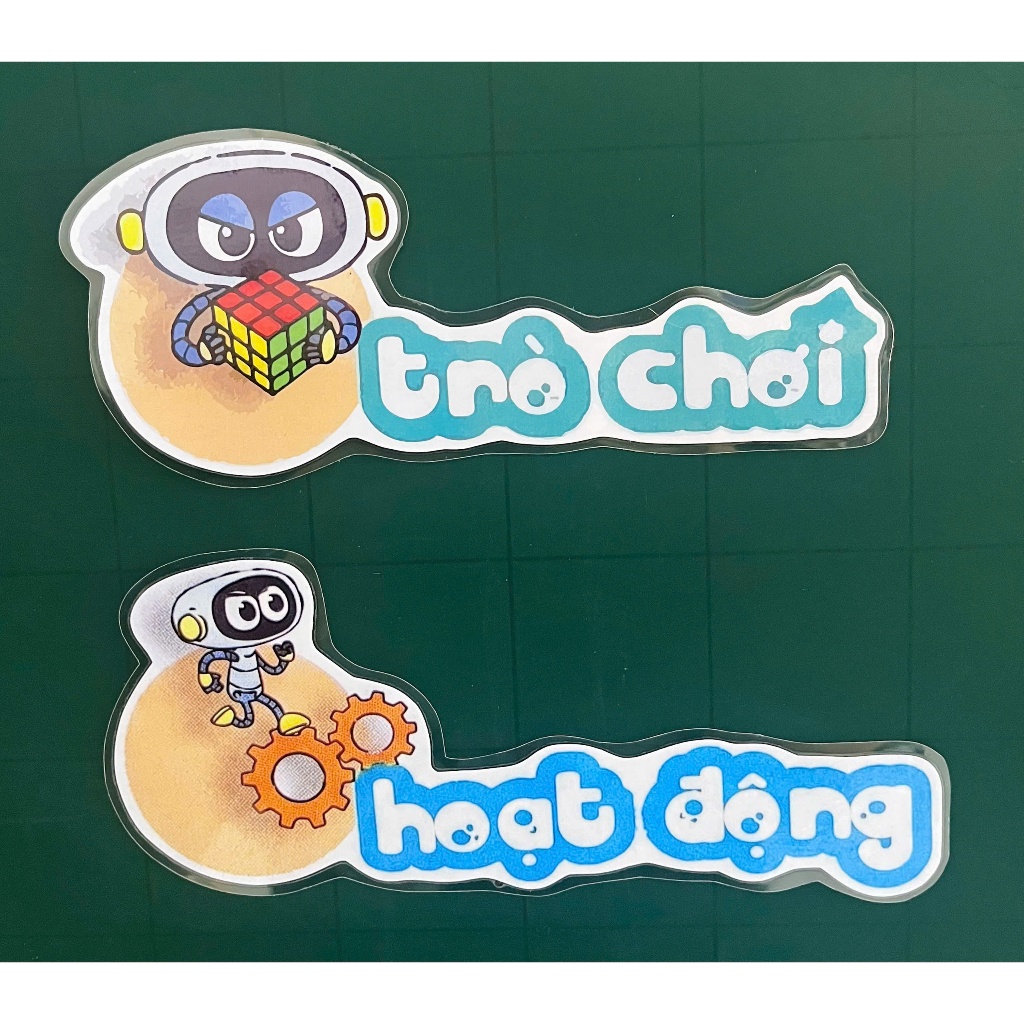 Bảng Robot Chủ Đề Tiết Học Ép Plastic ( đã kèm nam châm lá ) - Trang Trí Lớp Học