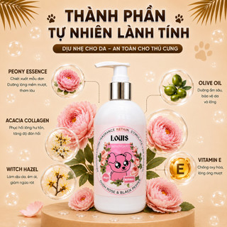 Sữa Tắm Cho Chó Mèo Louis Rose 300-500ml, Sữa Tắm Thú Cưng Dưỡng Lông Khử Mùi Chính Hãng
