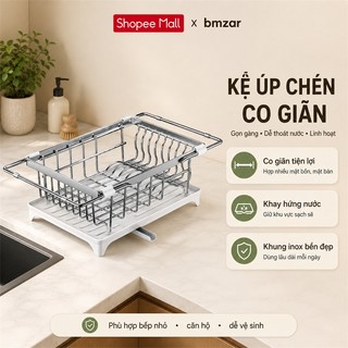 BMZAR Giá để bát đĩa đa năng inox Kệ Bát Đĩa Inox Thu gọn được Giá úp bát đĩa
