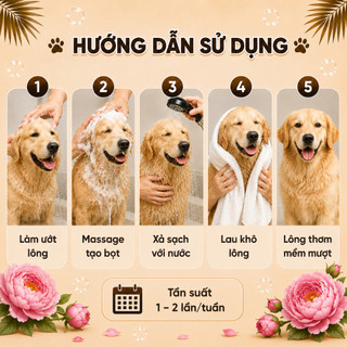 Sữa Tắm Cho Chó Mèo Louis Rose 300-500ml, Sữa Tắm Thú Cưng Dưỡng Lông Khử Mùi Chính Hãng