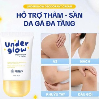 Kem Dưỡng Trắng Nách Lunys Under Glow Chính Hãng Hỗ Trợ Mờ Thâm, Khử Mùi Dùng Cho Nách Bikini Khuỷu Tay 30g