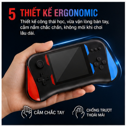 Máy chơi game cầm tay X7M Retro, FC Handheld, màn hình lớn 3.5 inch, 500 trò chơi, chơi đơn/đôi, kết nối TV, máy chơi ga