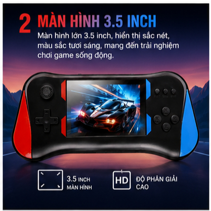 Máy chơi game cầm tay X7M Retro, FC Handheld, màn hình lớn 3.5 inch, 500 trò chơi, chơi đơn/đôi, kết nối TV, máy chơi ga