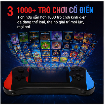 Máy chơi game cầm tay X7M Retro, FC Handheld, màn hình lớn 3.5 inch, 500 trò chơi, chơi đơn/đôi, kết nối TV, máy chơi ga