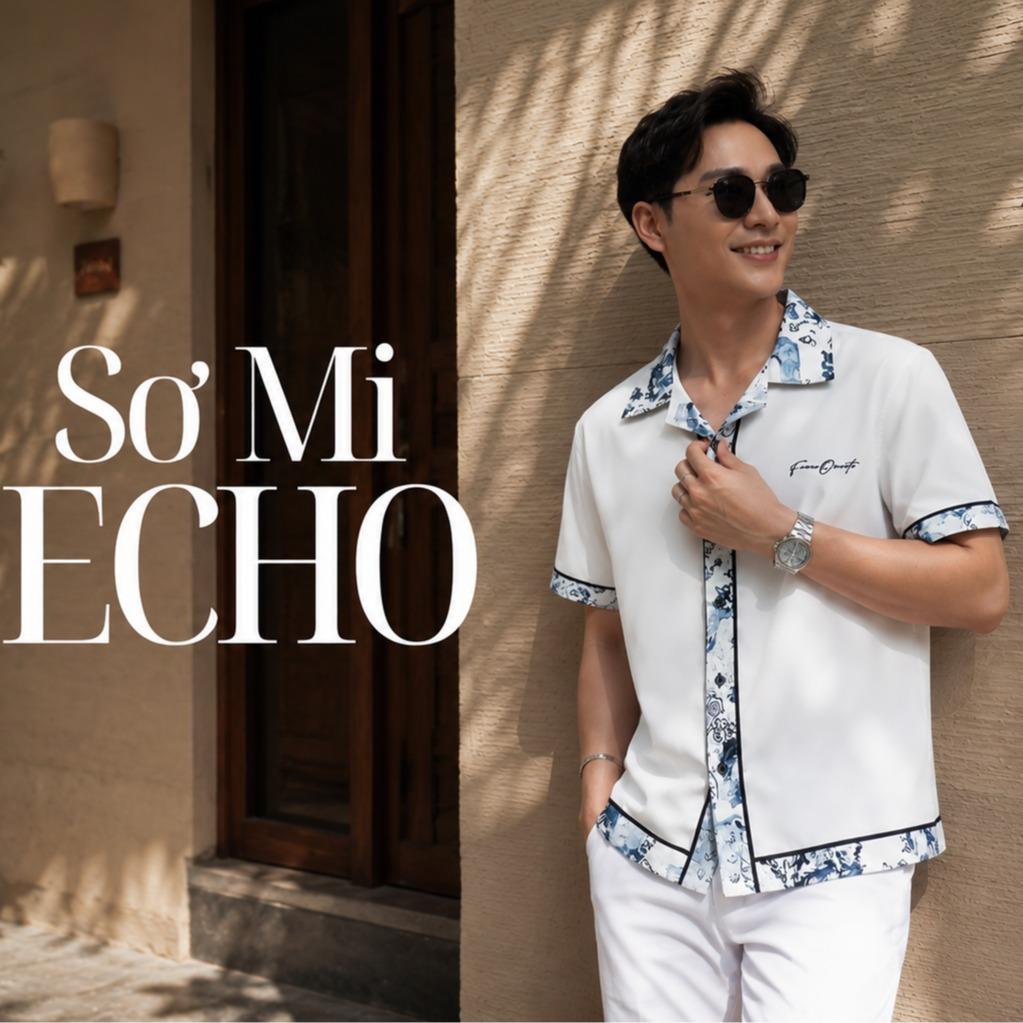 Áo sơ mi ECHO phối họa tiết Porcelain Ink nghệ thuật, phong cách resort dễ phối mùa hè, chất vải mềm mát ít nhăn - FEAER