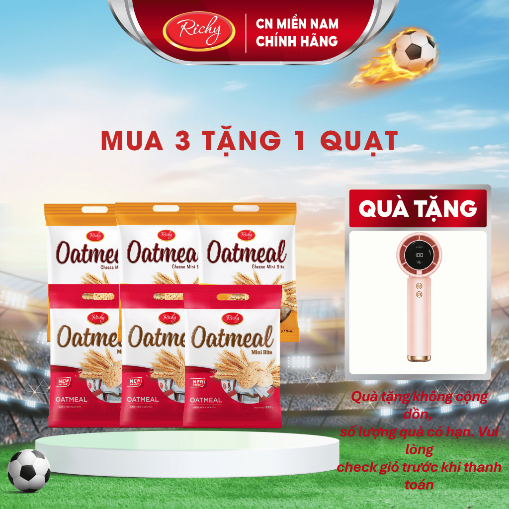 [MUA 3 TẶNG 1 QUAT]   Combo 6 túi yến mạch sữa - phô mai 250g-220g