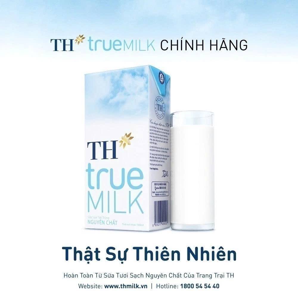 [Chính hãng] Thùng 48 Hộp Sữa Tươi Tiệt Trùng TH True Milk Có Đường, Ít Đường Giàu Canxi Vitamin D3 Không Chất Bảo Quản