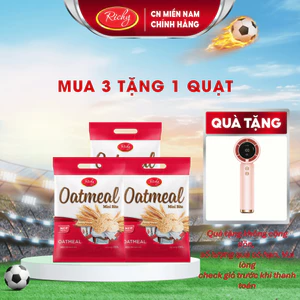 Combo 3 Bánh Yến Mạch Oatmeal Richy 2 Vị, Sữa, Phô Mai Túi 220g-250g