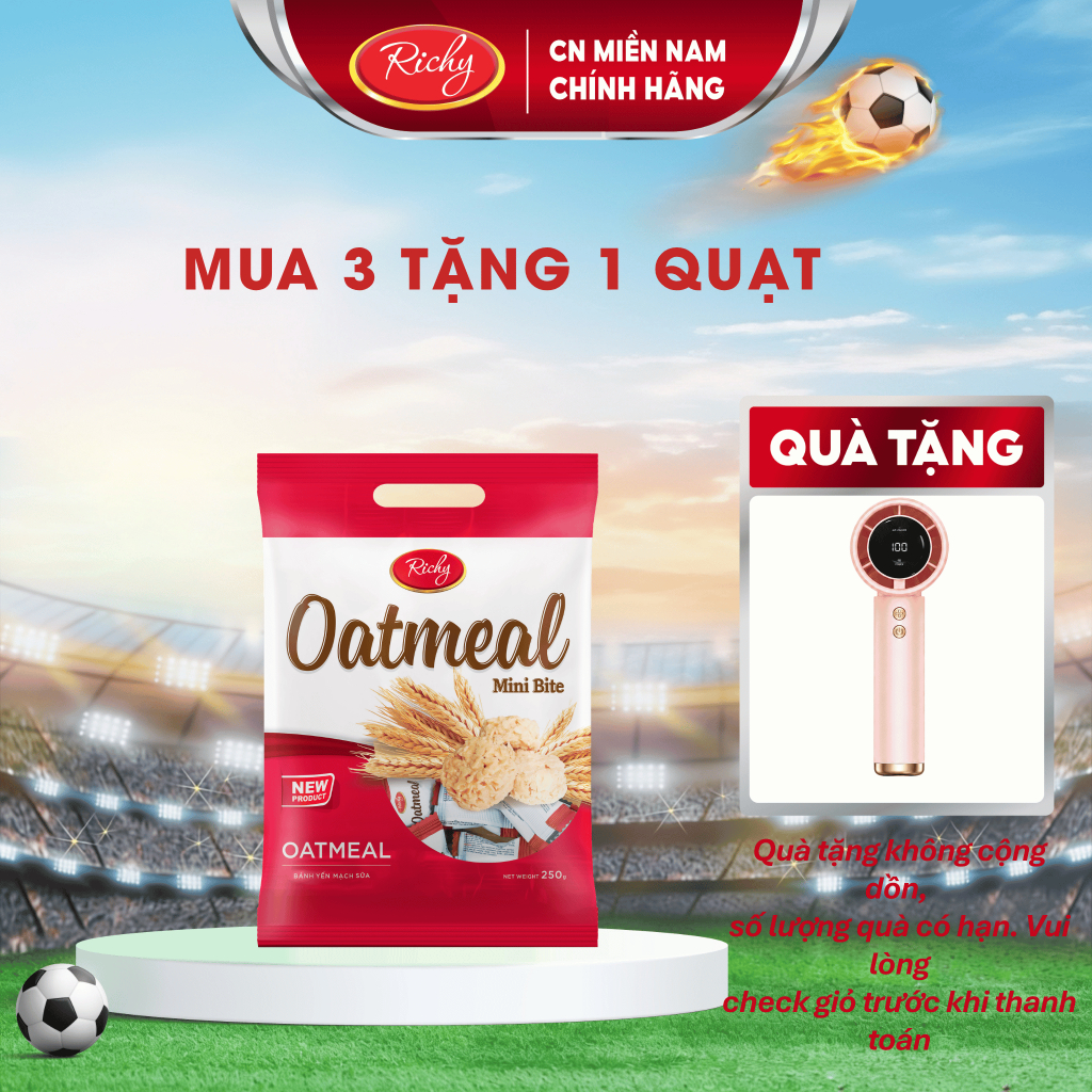 [MUA 3 TẶNG 1 QUAT]  Bánh Yến mạch Richy túi 206-220-250g Mini Bite (Sữa/Phô Mai)