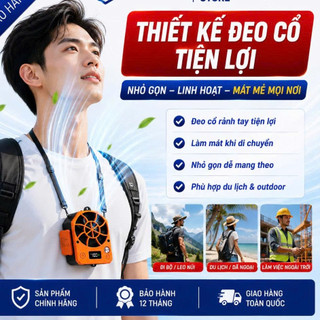 (Mẫu Mới) Quạt Mini Đeo Thắt Lưng F18 Làm Mát Hạ Nhiệt Cơ Thể, Quạt Kẹp Hông PIN 15.000 MAH Dùng 8h