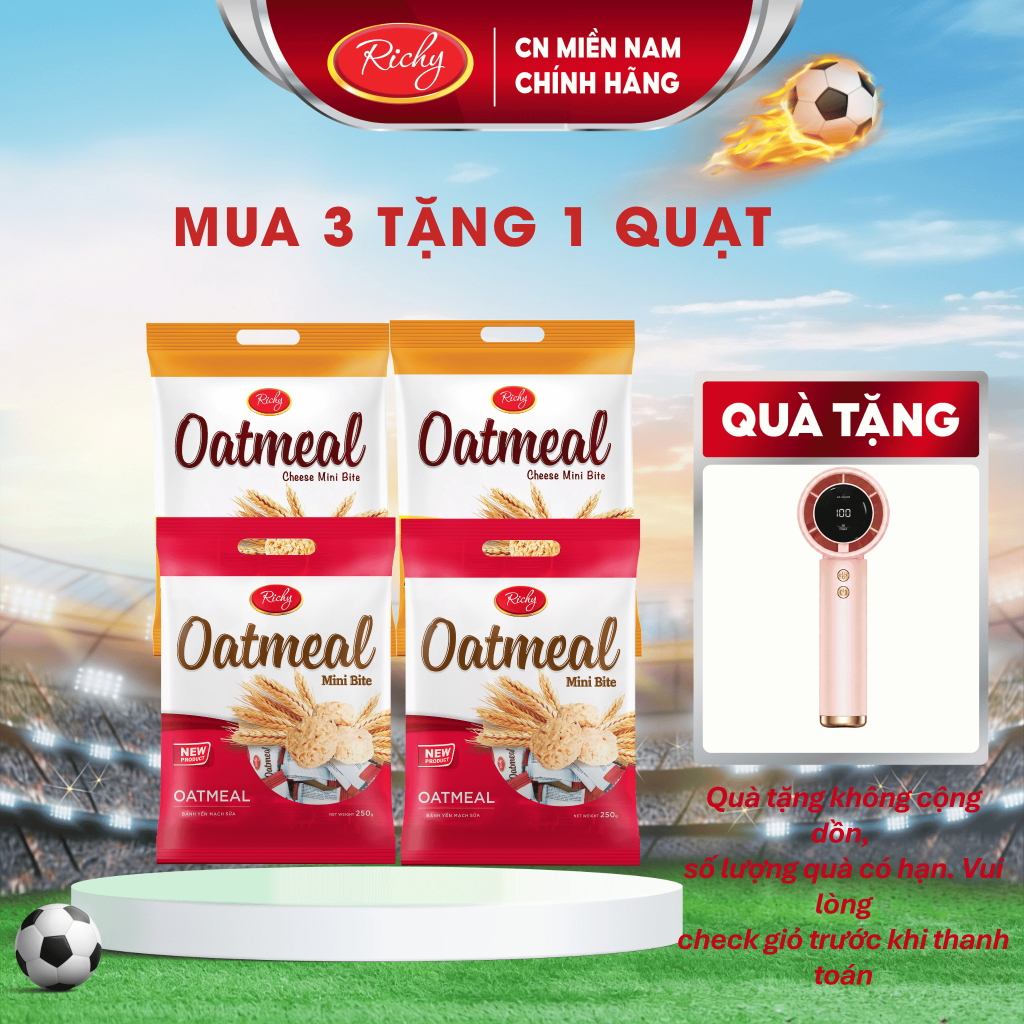 [MUA 3 TẶNG 1 QUAT] Combo 4 túi yến mạch sữa - phô mai 250g-220g