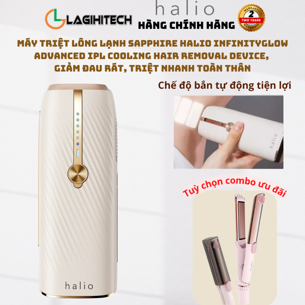 Máy Triệt Lông Lạnh Sapphire Halio InfinityGlow Advanced IPL Sapphire Cooling Hair Removal Device-BH 2 năm-Chính Hãng