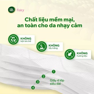 Giấy Ăn Rút Fairy Cloud 4 Lớp Mềm Mại, Bền Dai, Thấm Hút Tốt An Toàn Cho Da - Gói 300 Tờ