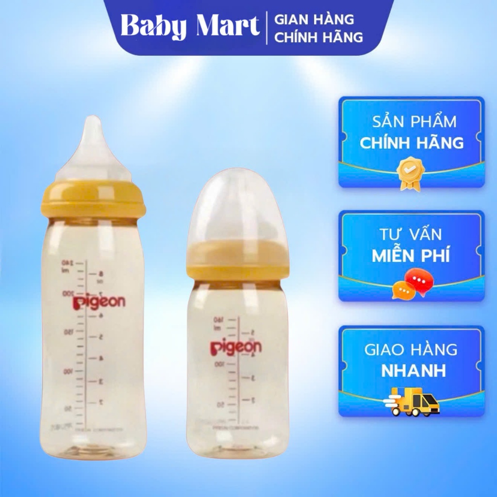 💝SIÊU SALE💝Bình Sữa Pigeon Cổ Rộng Cao Cấp 160ml/240ml 🌻HÀNG NHẬP KHẨU 🌻