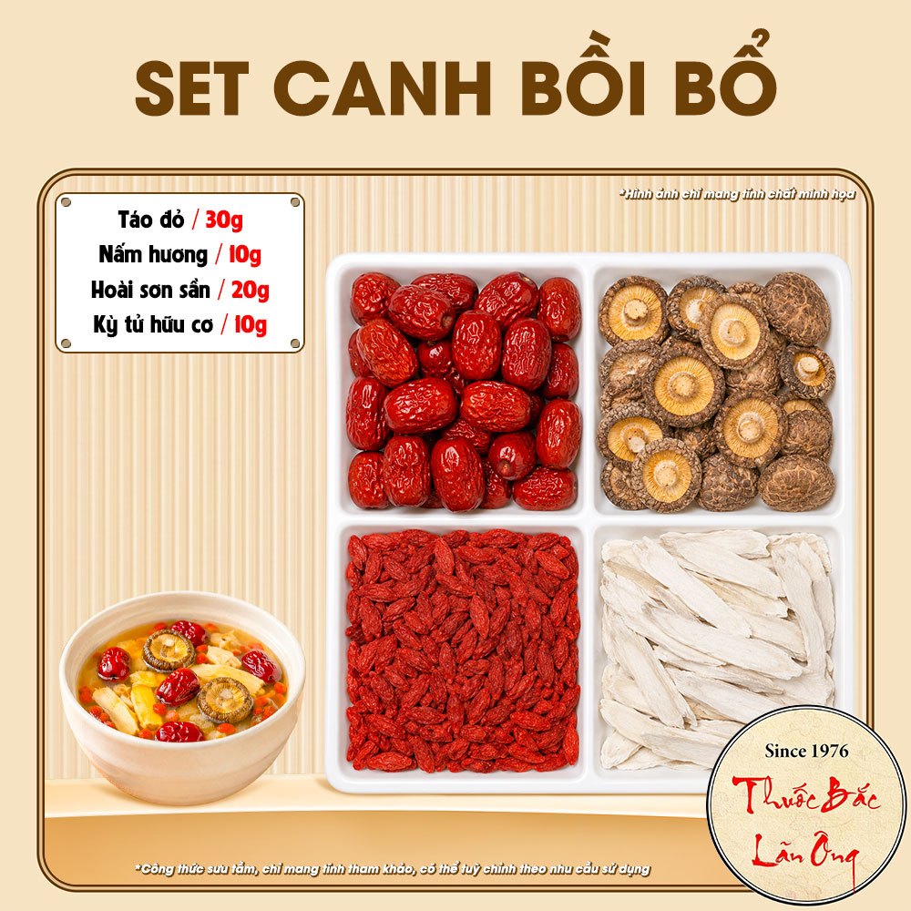 Set canh bồi bổ, nguyên liệu hầm canh bổ dưỡng, phù hợp với người ốm dậy, trẻ em hoặc cả gia đình