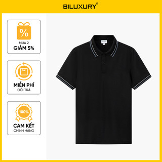 [T7_SALE 20%_HT] Áo Polo Nam Thiết Kế Hoạ Tiết 9APCT051DEN Biluxury Form SlimFit Cao Cấp Kháng Khuẩn Bền Màu