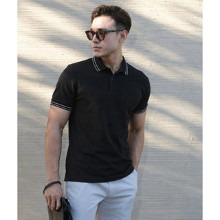 [T7_SALE 20%_HT] Áo Polo Nam Thiết Kế Hoạ Tiết 9APCT051DEN Biluxury Form SlimFit Cao Cấp Kháng Khuẩn Bền Màu