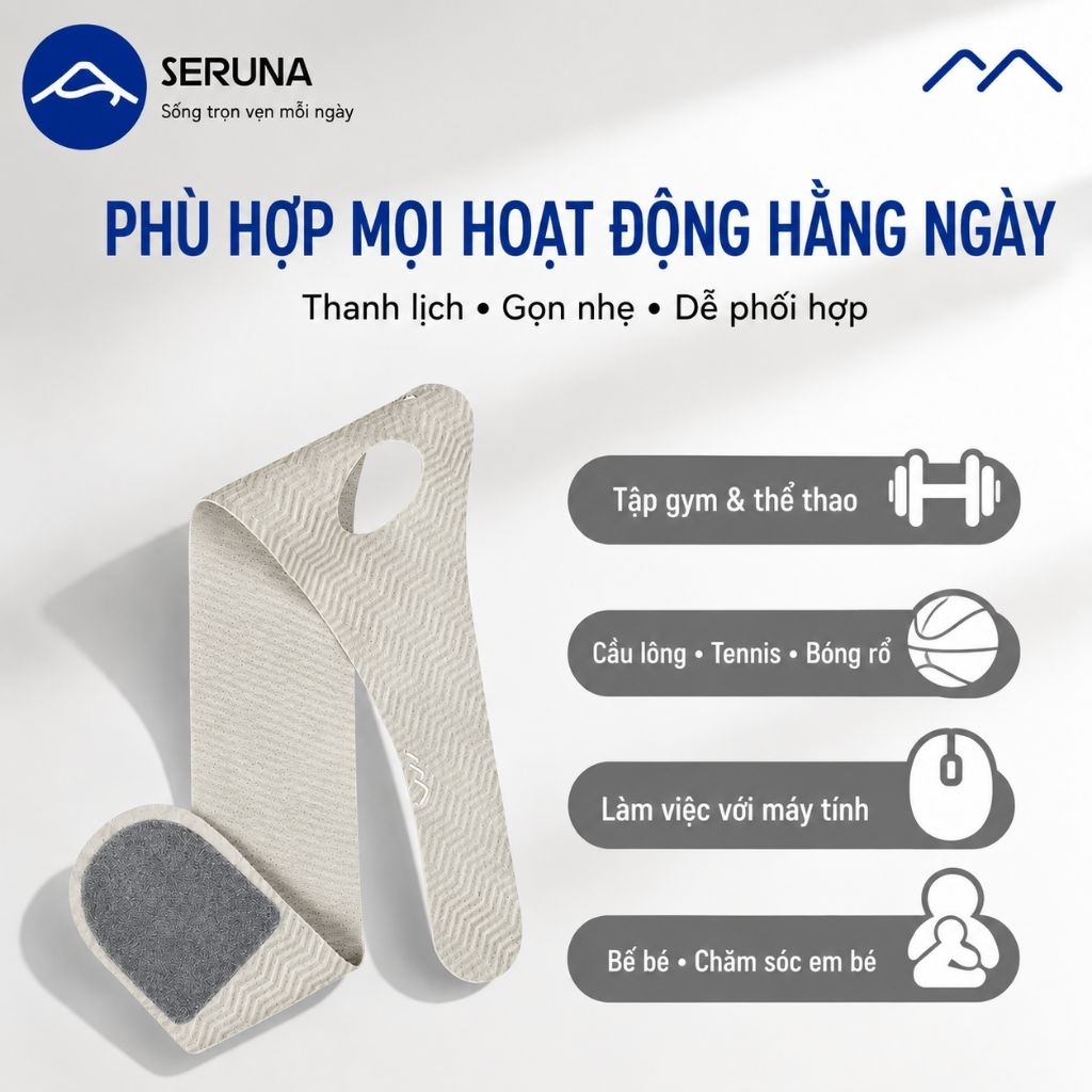 Đai Bảo Vệ Cổ Tay SERUNA Nhật Bản – Chuyên Hỗ Trợ TFCC, Viêm Gân Bao Hoạt Dịch, Bong Gân, Đau Khớp Cổ Tay, Chơi Cầu  T1