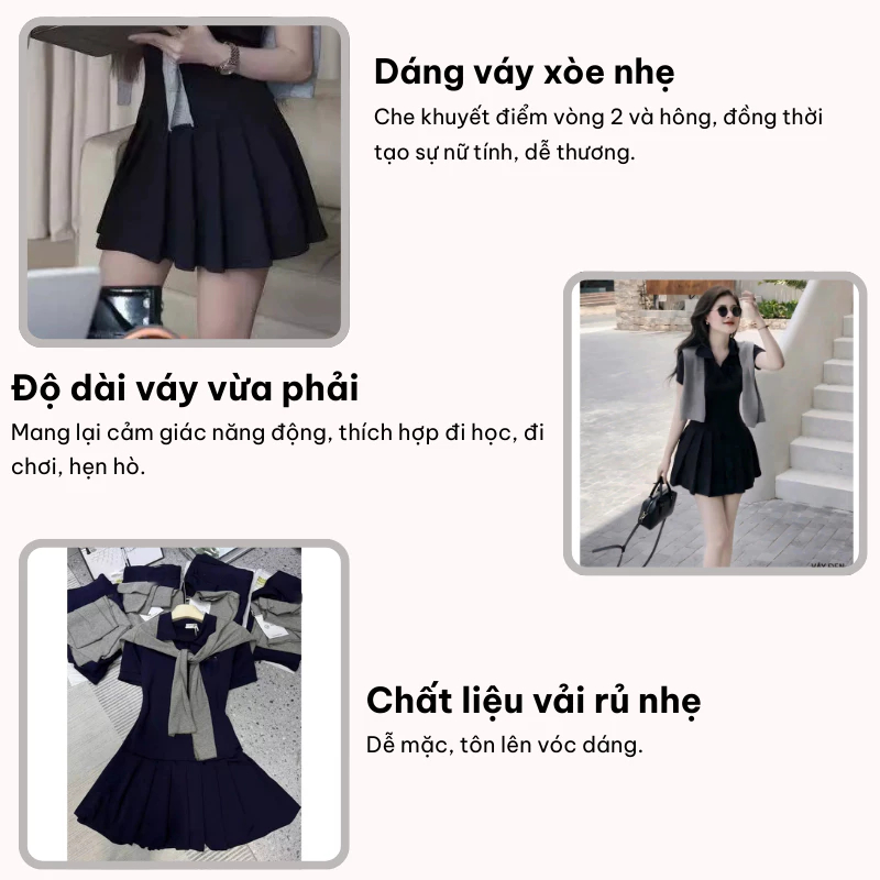 Đầm nữ, đầm nữ polo phối khăn năng động trẻ trung ngắn  thêu hình ngựa Donna hcom25689