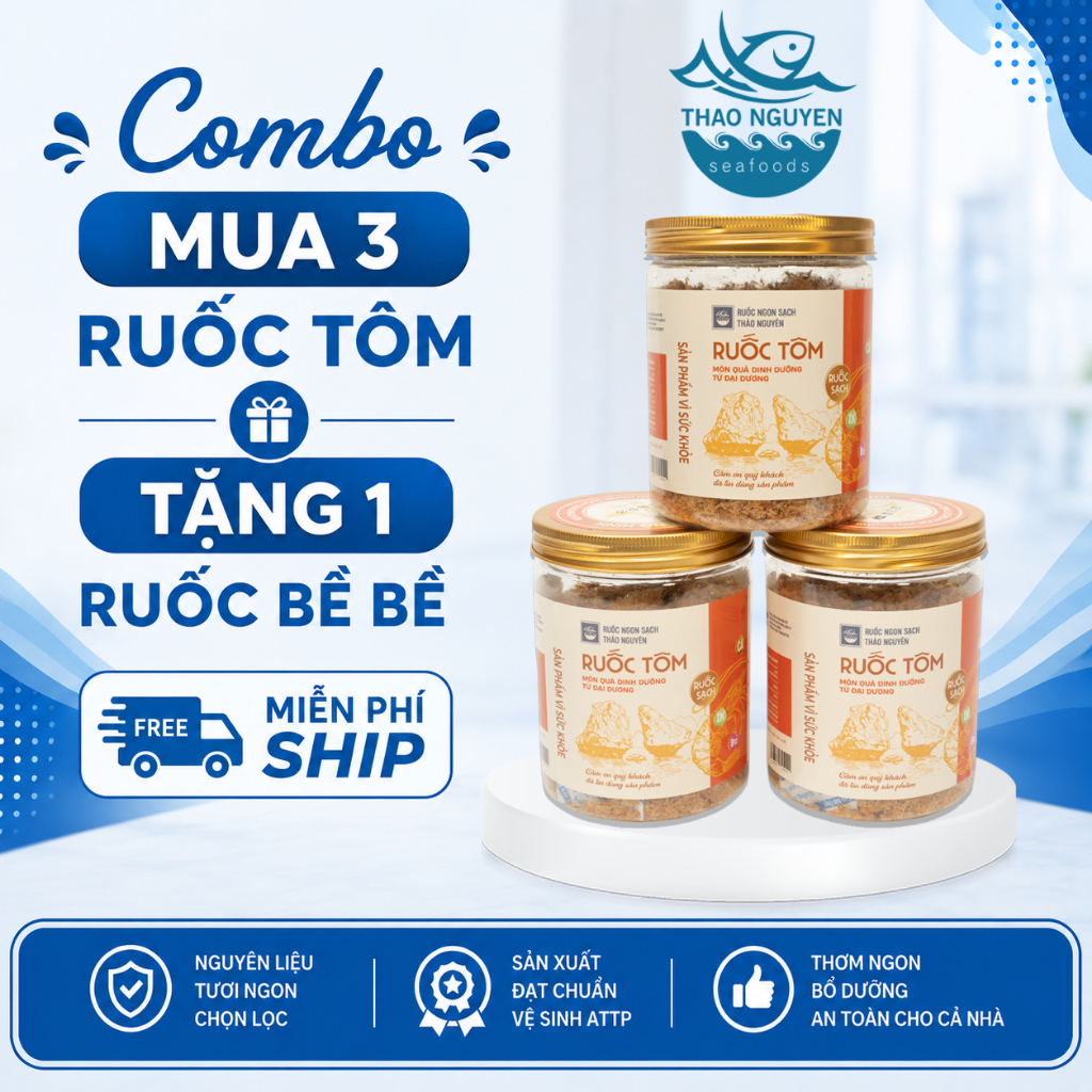 [Chuẩn OCOP] Ruốc Tôm - Ruốc Ngon Sạch Thảo Nguyên Thơm Ngon Bổ Dưỡng hộp 150g