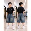 Quần Ngố Jean Bé Trai Form Rộng Hot Trend Chất Bò Mềm Thoáng Mát Cá Tính 6-15 Tuổi