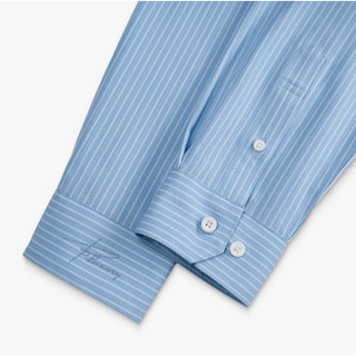[T7_SALE 20%_HT] Áo Sơ Mi Dài Tay Xanh Nhạt Thiết Kế Kẻ Sọc 1SMDS634XAH Biluxury Form Casual Kháng Khuẩn Bền Màu