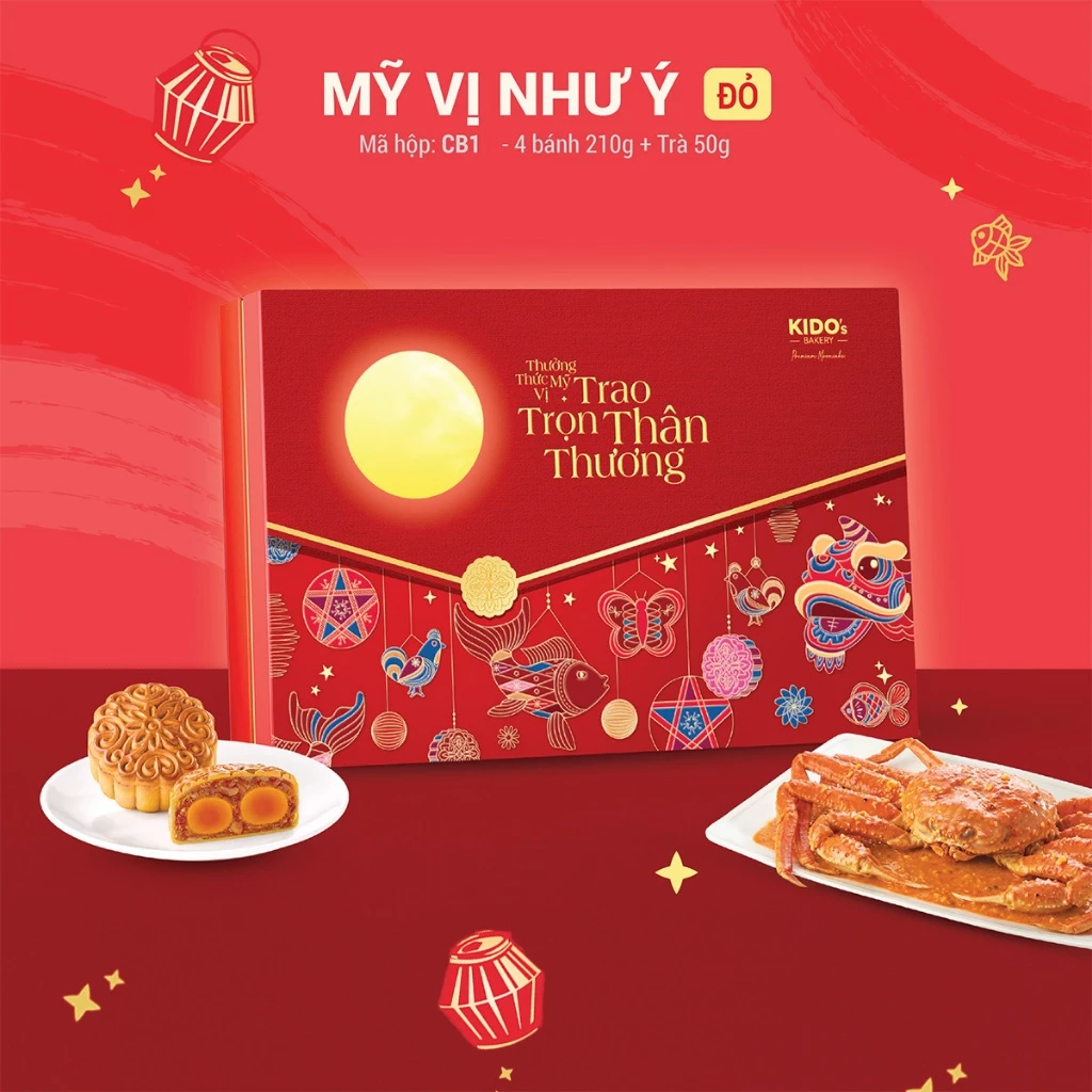 [HỎA TỐC HCM] Hộp 4 bánh trung thu KIDO cao cấp sang trọng, làm quà tặng doanh nghiệp, bạn bè