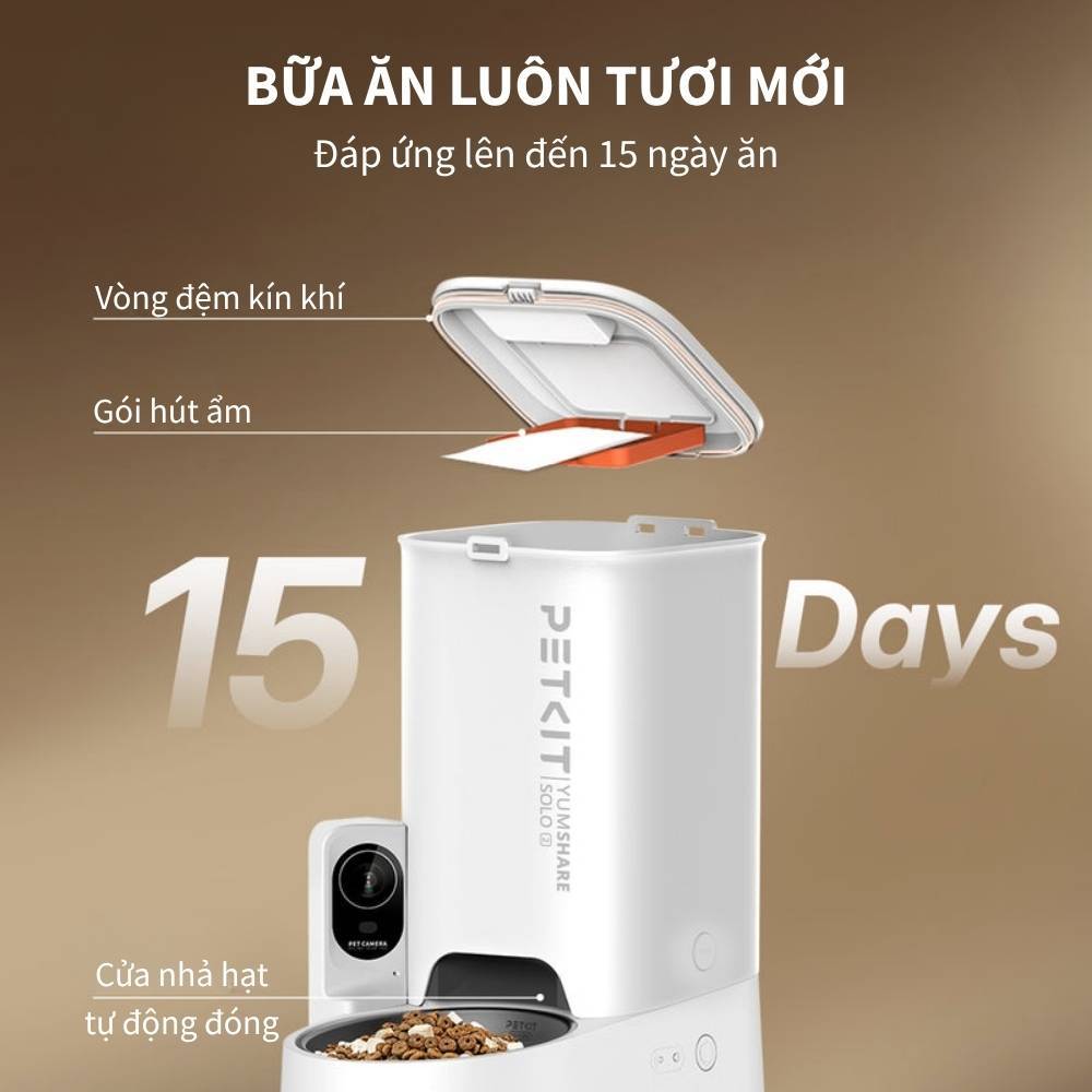 Máy Nhả Hạt Cho Chó Mèo, Máy Cho Chó Mèo Ăn Tự Động PETKIT Yumshare Solo 2 Bản Quốc Tế
