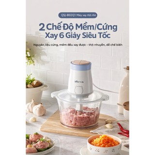 Máy xay thịt mini 1.8L Bear FCH-H026LQ, 300W, Đa Năng Xay Tỏi Ớt, Rau Củ, Xay đá bi, BH 18 Tháng
