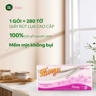 Giấy Rút Lụa  Fairy Classy Cao Cấp 2 Lớp Siêu Mềm Mại, Thấm Hút Tốt - Gói 280 Tờ