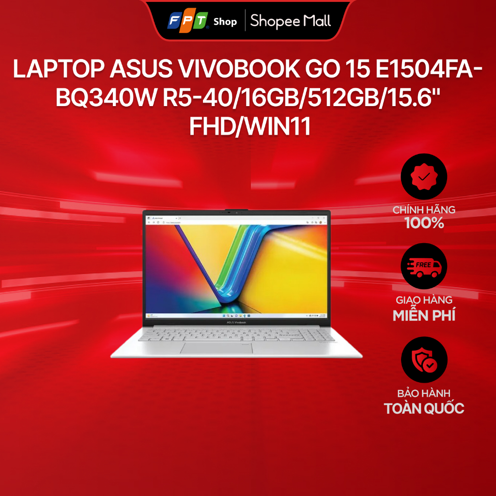 Laptop Asus Vivobook Go 15 E1504FA-BQ340W R5-40/16GB/512GB/15.6" FHD/Win11 | BigBuy360 - bigbuy360.vn