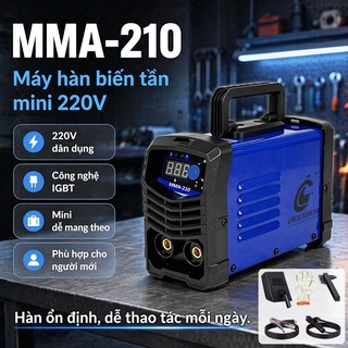MMA-210 Máy hàn 220V IGBT, máy hàn điện mini dùng cho gia đình và công nghiệp Bảo hành 12 tháng
