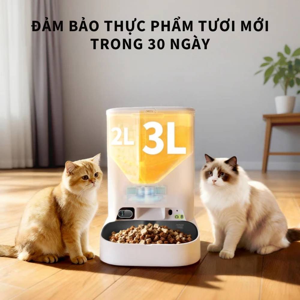Máy Cho Chó Mèo Ăn Tự Động Có Camera Petkit YumShare Gemini 2 - 2 Ngăn, 5L - HeLiCorp