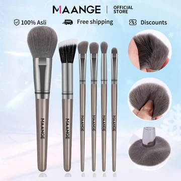 Bộ 6 cọ trang điểm cá nhân chuyên nghiệp MAANGE gồm cọ nền, cọ phấn phủ và 4 cọ mắt đa năng, cọ môi 52161