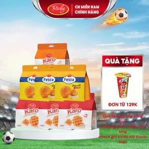 Combo 5 bịch bánh Mix vị, 2 bánh Karo chà bông, 3 bánh mì hoa cúc, Bánh mì Lụa Fe'sta , HSD 35-4