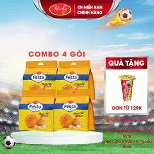 Combo 4 Bịch Bánh Mì Hoa Cúc, Bịch 3 Bánh, Bánh mì ăn sáng Bánh kẹo Richy - HSD 35 ngày