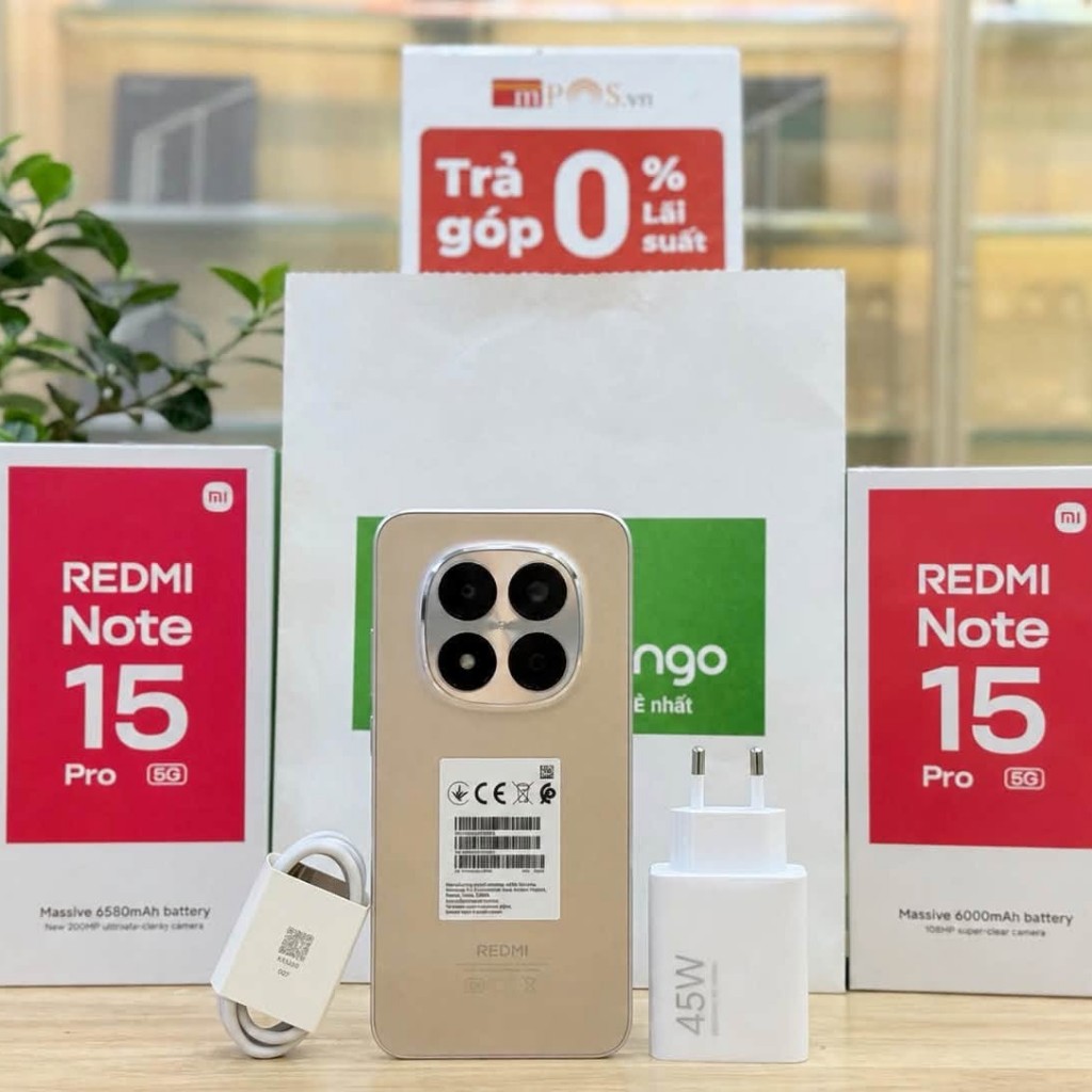 Điện thoại Xiaomi Redmi Note 15 Pro 5G (8G/256G - 12G/256G) Chính Hãng | Pin 6580mAh | Bảo hành toàn quốc