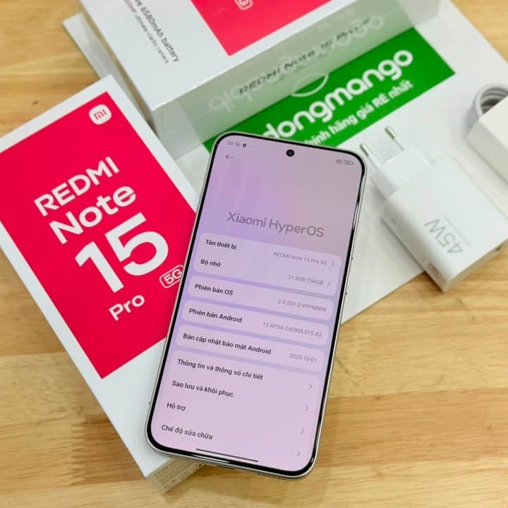Điện thoại Xiaomi Redmi Note 15 Pro 5G (8G/256G - 12G/256G) Chính Hãng | Pin 6580mAh | Bảo hành toàn quốc