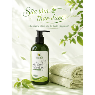 Sữa Tắm Thảo Dược thiên nhiên 300ml - Hoa Nén - Vegan - Làm sạch da, dưỡng ẩm, g.iảm ng.ứa, mẩn đỏ