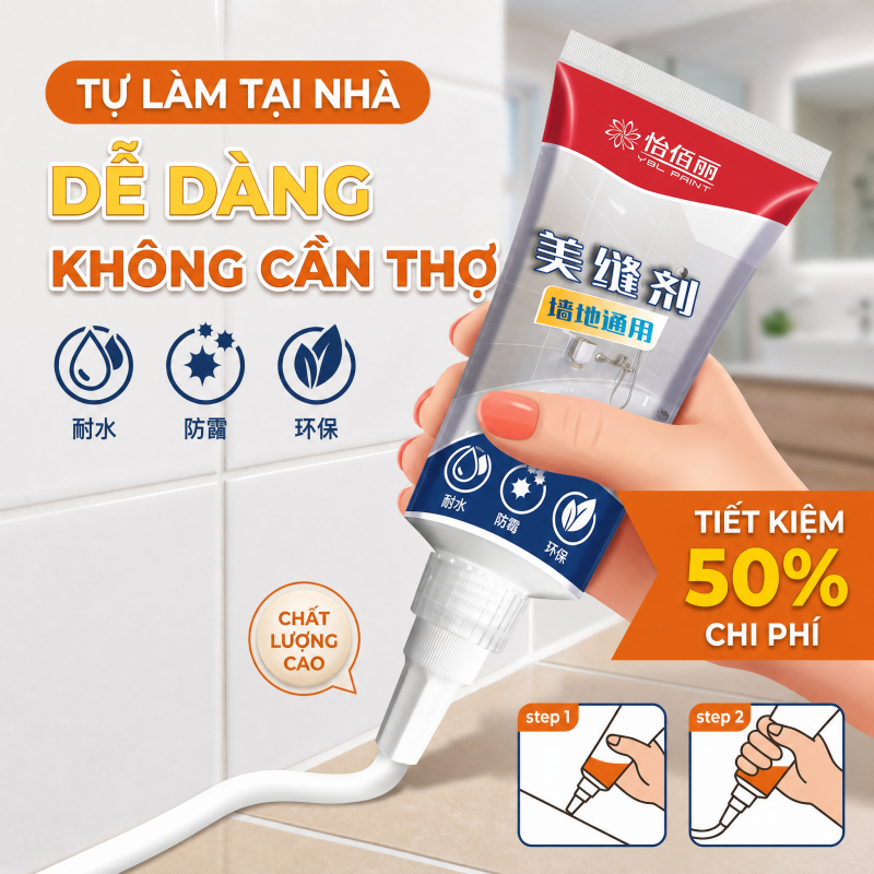 💧Chống thấm chống mốc💧 Keo chà ron gạch, keo silicone chống rò rỉ, keo trám khe nhà tắm, mua 1 tặng 1