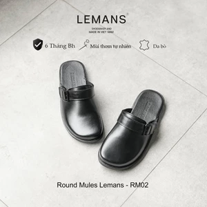Giày Sục da bò Mules Lemans - 3.RM02, đế cao su có mùi thơm, thiết kế trẻ trung quai điều chỉnh, BH 12T