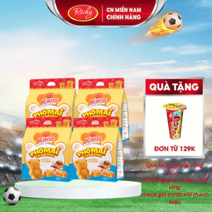 Combo 4 bịch bánh Karo Gấu chà bông nhân phô mai béo ngậy, HSD 45 ngày - cân nhắc khi đặt SLL