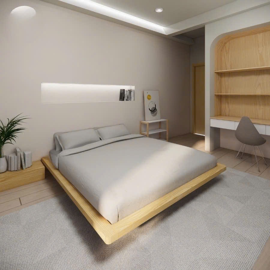 Giường Ngủ Bay Kiểu Nhật Mẫu Mới Phong Cách Hiện Đại, Sang Trọng Tạo Cảm Giác Lơ Lửng Trên Không - HomeDecor
