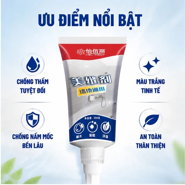 🚚Có sẵn giao nhanh🚚 Keo chà ron gạch 250ml chống thấm, chống mốc, keo trám khe nhà tắm nhà bếp bền đẹp lâu dài