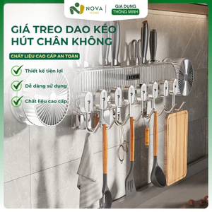 Giá Treo Dao Kéo Dán Tường Hút Chân Không Thông Minh Không Khoan Tiện Lợi Gọn Gàng Cho Nhà Bếp