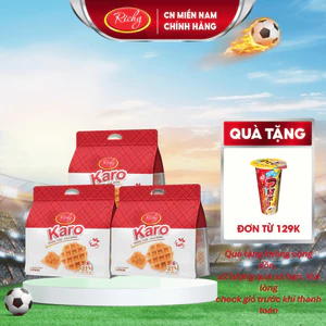 Combo 3 bịch bánh Karo chà bông sợi gà, Bánh ăn sáng, Bánh kẹo Richy, HSD 45 ngày