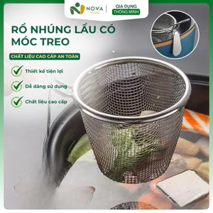 Rổ Nhúng Lẩu Inox Có Móc Cài Nhúng Mì Rau Thịt Tiện Lợi Bền Đẹp Dùng Cho Bếp Gia Đình