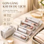 Túi Đựng Mỹ Phẩm Gấp Gọn Chống Nước Da Pu 4 Ngăn Trong Suốt Tháo Rời Có Tay Xách Du Lịch