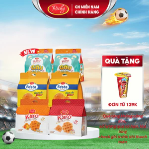 Combo 6 bịch bánh Karo Richy trứng tươi chà bông và phô mai hoàng kim, HSD 45 ngày